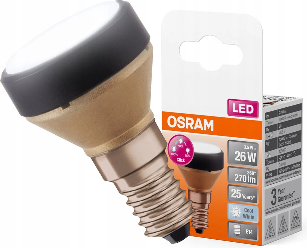 Led Reflektor izzó E14 3.5W 26W 270lm 4000K 100° Flat Lamp Osram