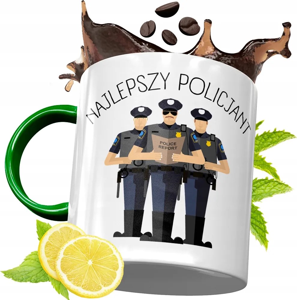 Zöld Bögre Rendőrnek Tökéletes Ajándék fényképes nyomtatással