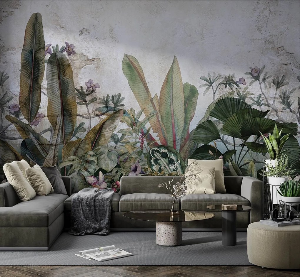Gario Fotótapéta Egzotikus levelek, monstera akvarellel festve Anyag: Vlies, Méret: 100 x 70 cm