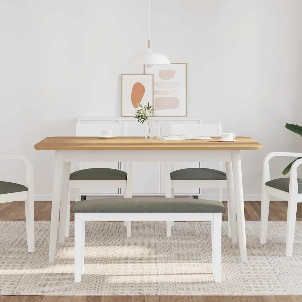 fehér tömörfa gumiból pad 90 cm