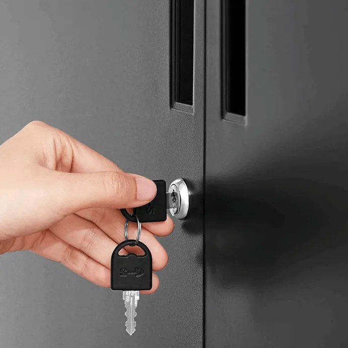 Komoda 80x40x90cm, kov, černá, AUS-E1113 BK