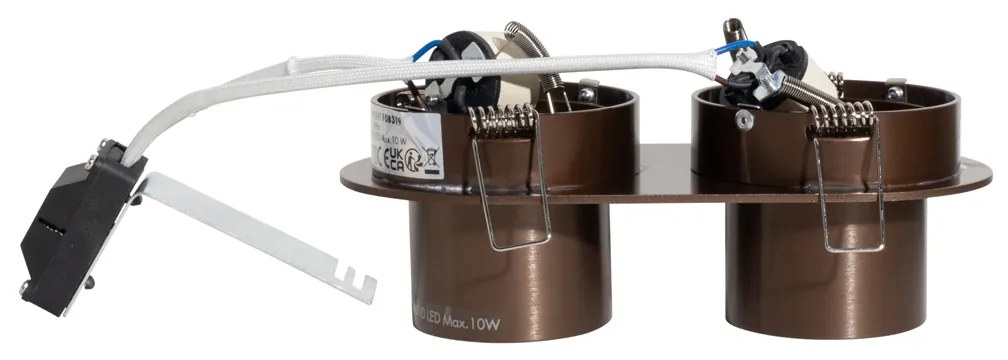 Kerek beépíthető spotlámpa sötét bronz GU10 50 mm 2-fényes - Installa