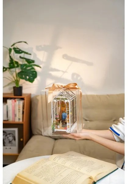 RoboTime - LED Könyvtámasz Kert ház 3D puzzle 2xAAA