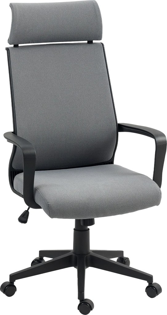 HOMCOM Irodai Szék, Ergonomikus Íróasztali Szék Karfával, Fejtámasszal, Magasságban Állítható Forgószék Ringató Funkcióval, Számítógép Szék Műszőrméve