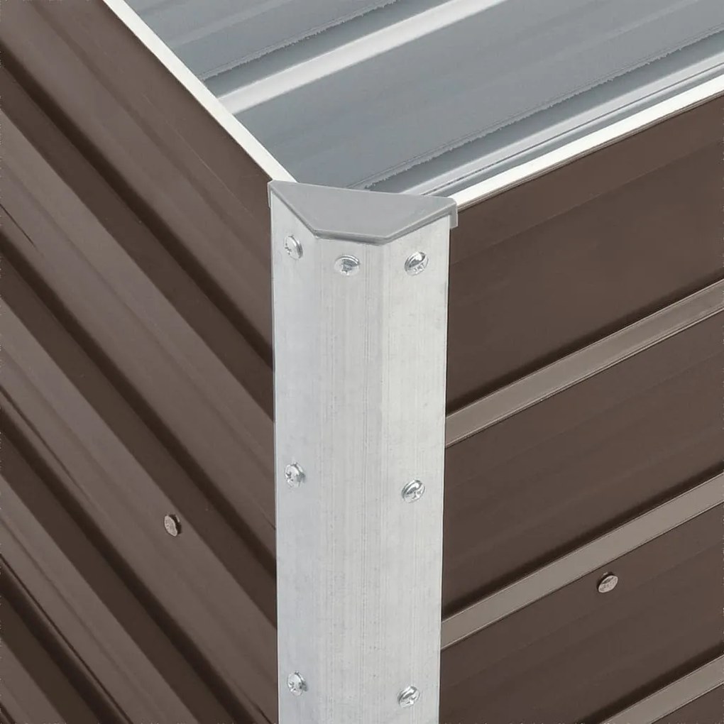 barna horganyzott acél kerti magaságyás 240 x 40 x 45 cm