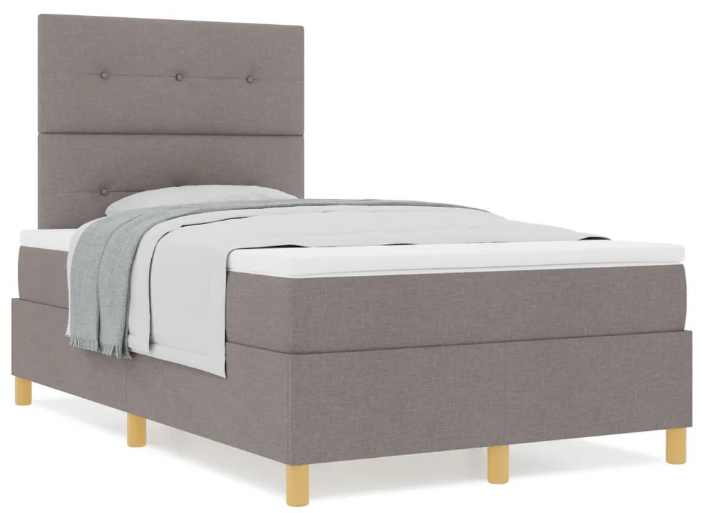 Box Spring Ágy Matrac nélkül Bézs 120x200 cm Szövet