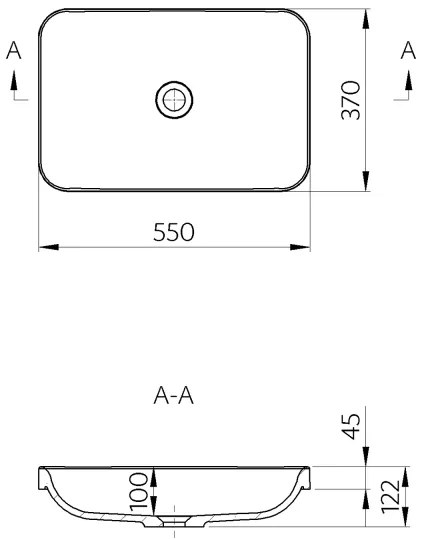 Sapho - Aláépíthető mosdó ASOFFI 55x37 cm márvány/fehér