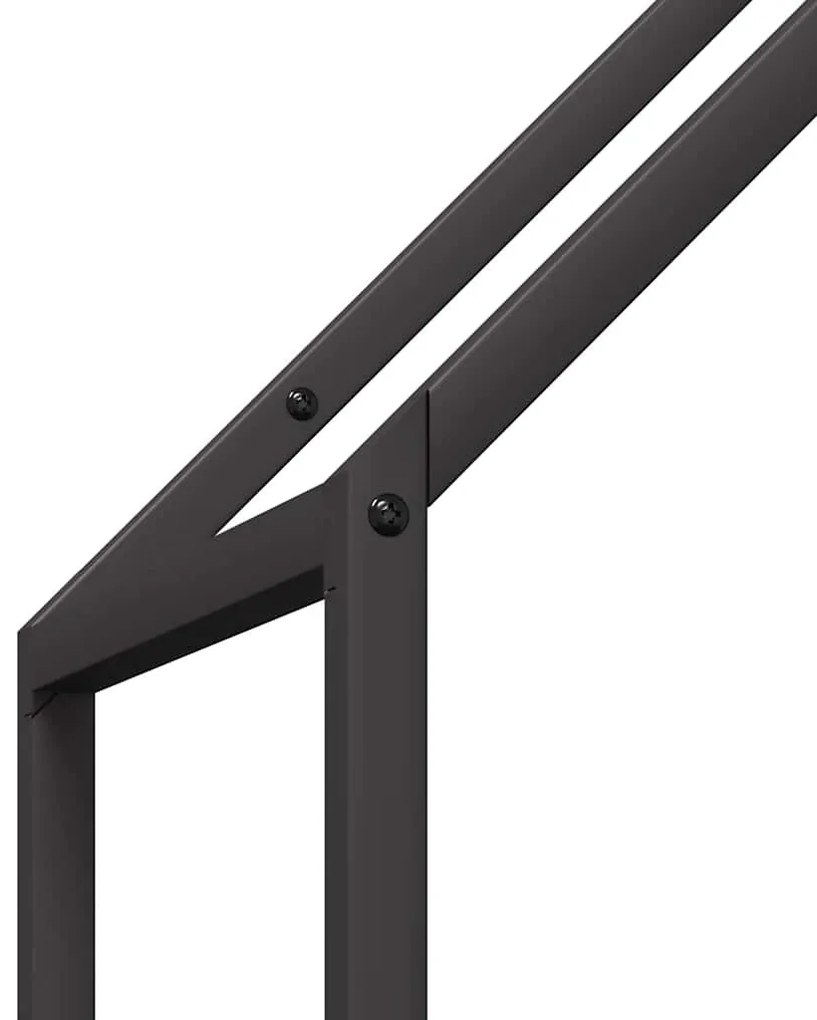 fekete hidegen hengerelt acél tűzifatároló 40x25x120 cm