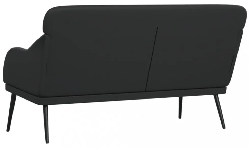 fekete műbőr pad 110 x 76 x 80 cm