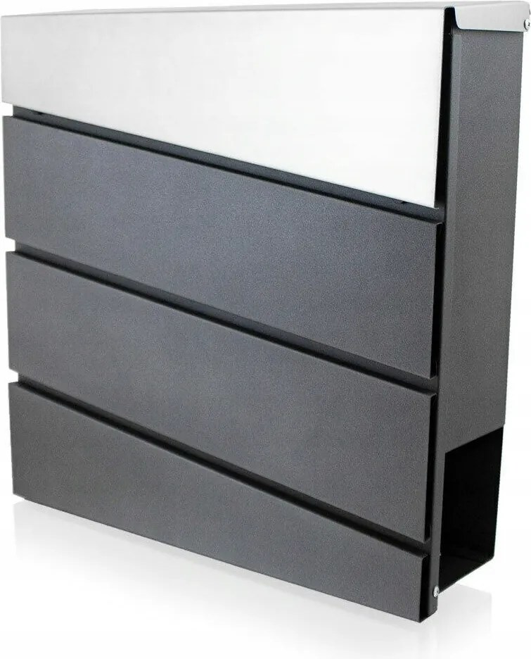 Univerzális nagy postaláda grafit és inox újságtartóval