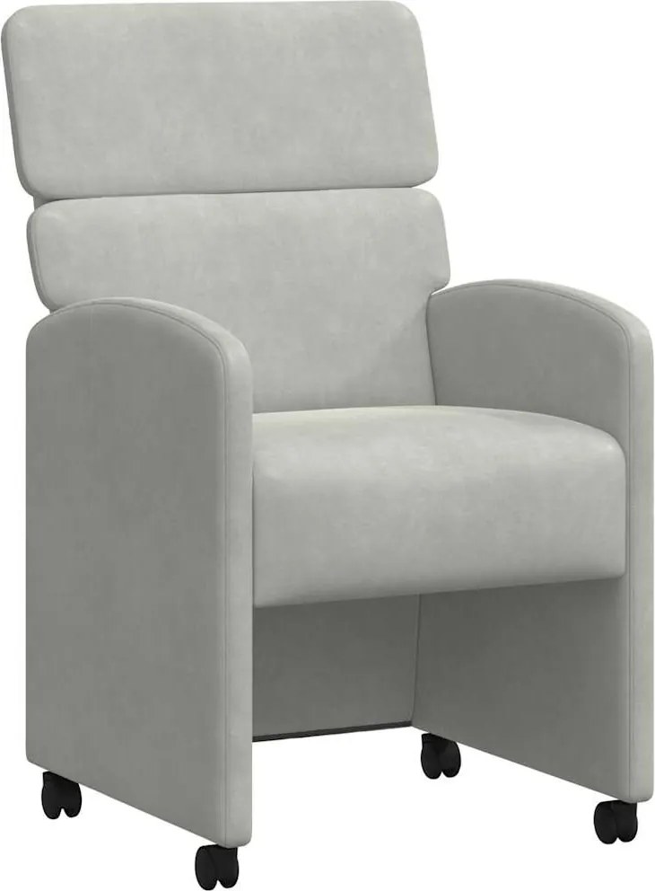 vidaXL Kerekes Étkező Székek 2 pcs Világosszürke 58 x 65 x 98 cm