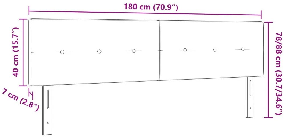Fejtámla Gombos Bútor Mélykék 180 cm Bársony