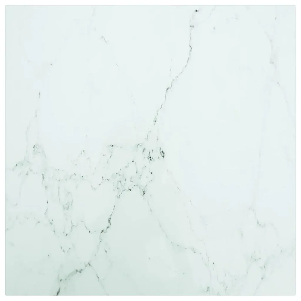 fehér edzett üveg asztallap márványdizájnnal 50 x 50 cm 6 mm