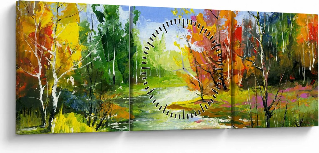 Kép - Tájfestés (órával) (90x30 cm)