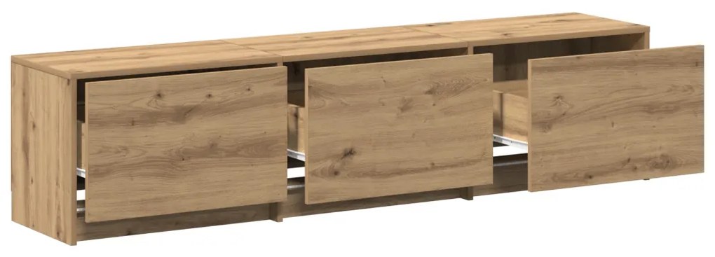 TV Szekrény LED világítással Artisan Tölgy 165x34x40 cm Szerelt Fa