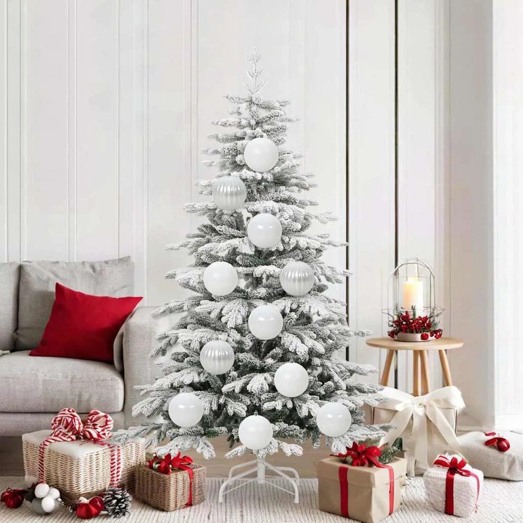 Karácsonyi Díszgömb Készlet 9 pcs Fehér