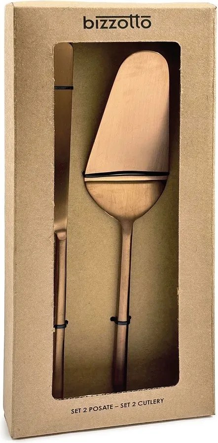 Rozsdamentes acél torta tálaló készlet 2 db-os Hestia – Bizzotto