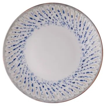 24 darabos étkészlet, kék/bézs, porcelán