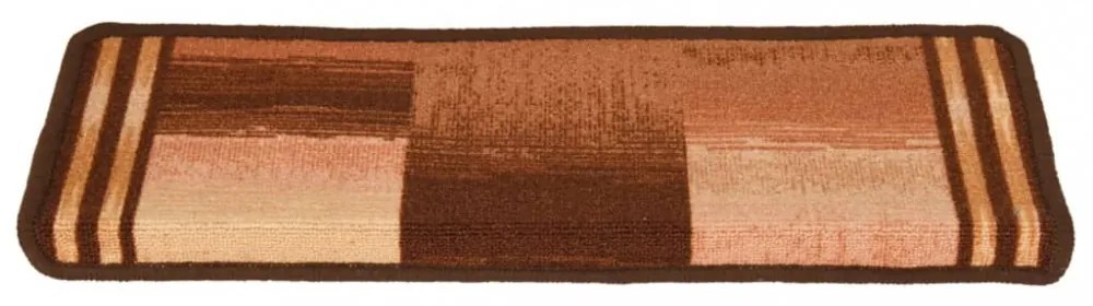 15 db barna öntapadó lépcsőszőnyeg 65x21x4 cm
