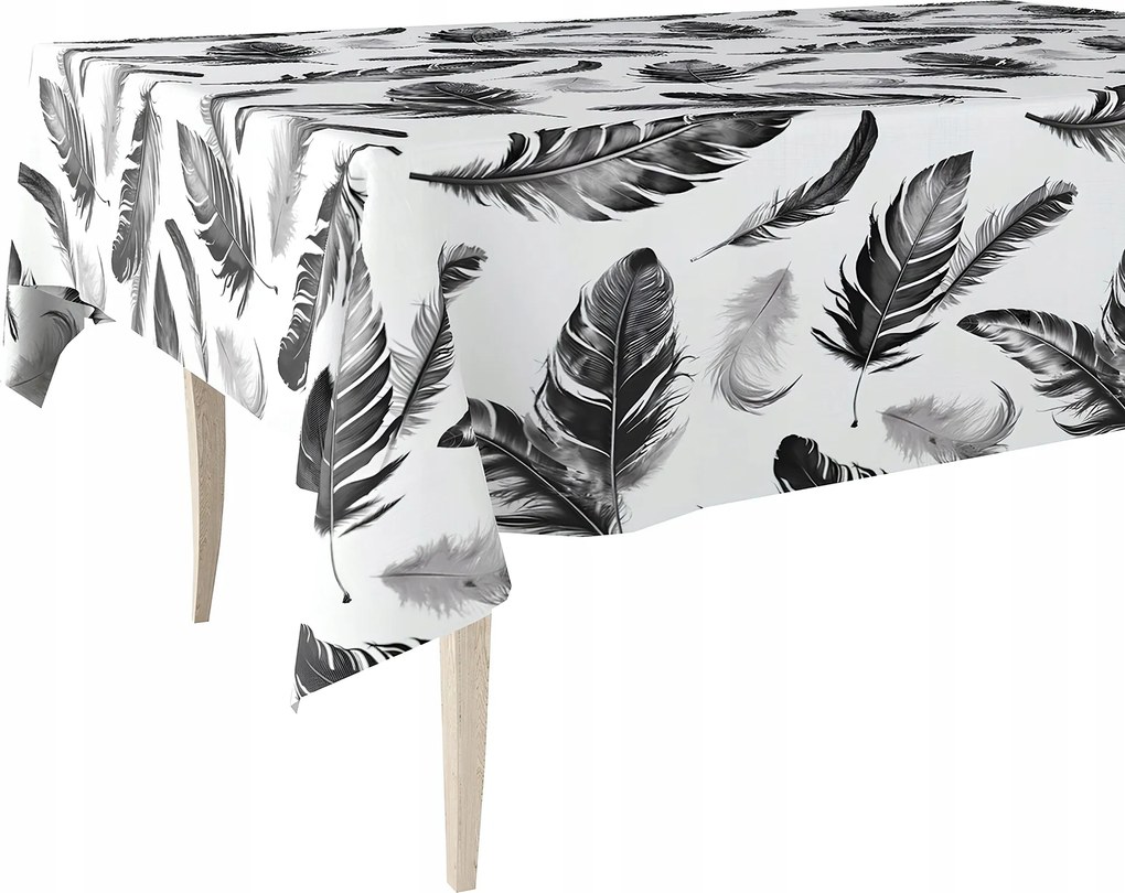 Cerata Vastag Abrosz Fehér Bőrből Nagy Fekete Szürke Tollakkal 140x450