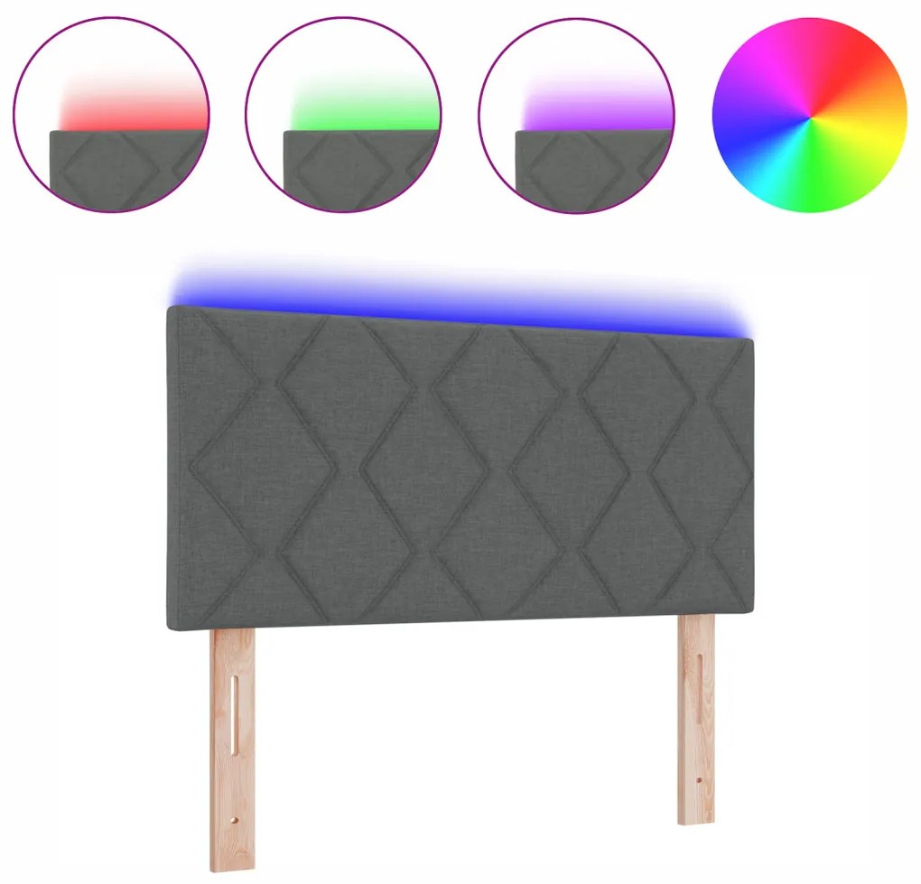 Fejtámla LED -es lámpákkal fejtámlával Szürke 90 cm szövet