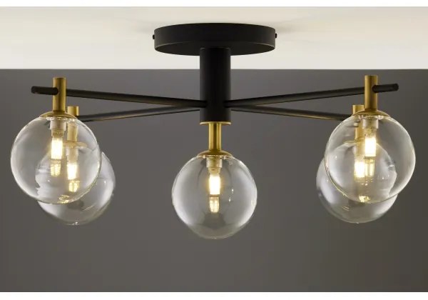 Jupiter 2035 - Felületre szerelhető csillár FIGARO 5xG9/10W/230V fekete/arany/bézs/átlátszó