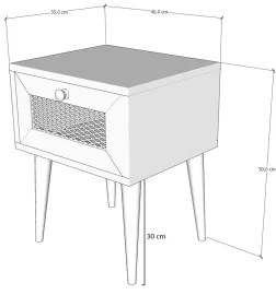 EUROMOS éjjeli szekrény 50x40 cm barna