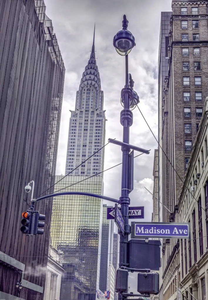 Poszter 68x98cm New York város alaprajza Chrysler épületével, Assaf Frank