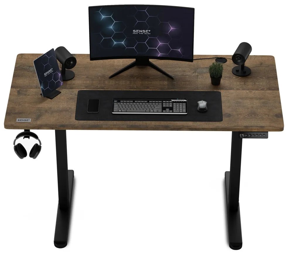 Állítható magasságú elektromos íróasztal Nojo 120x60cm fekete tölgy
