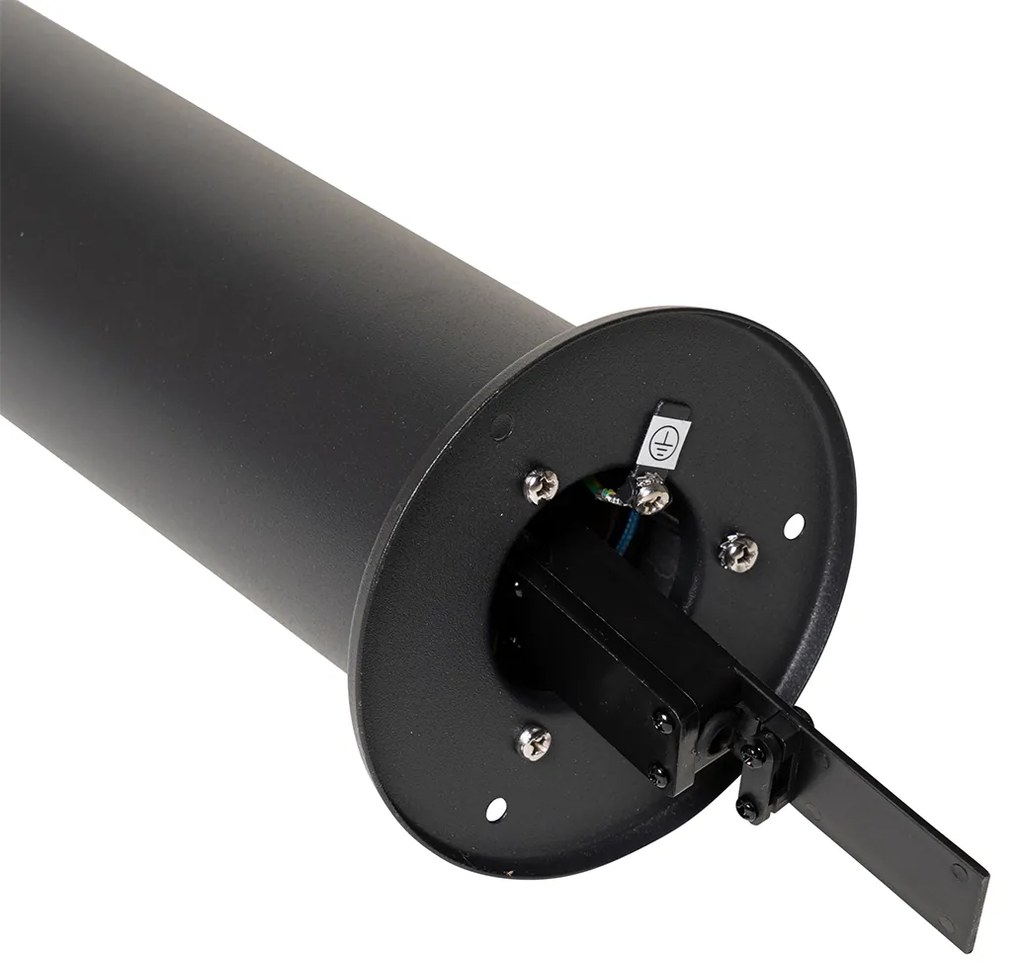 Kültéri állólámpa fekete füstös búrával 70 cm - Odense