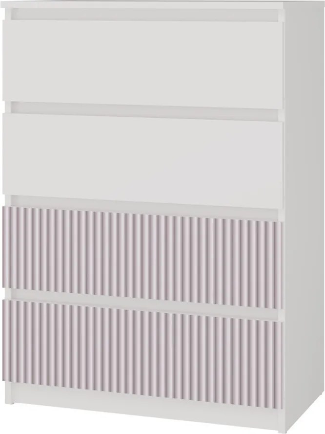 MIX M4 ARTEO komód, 70x97x40 cm, fehér-rózsaszín