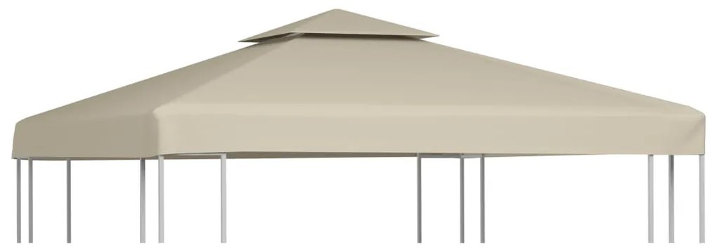 vidaXL bézs csere pavilon ponyvatető 310 g/m² 3 x 3 m