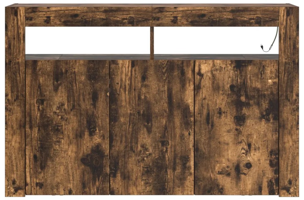 tálaló Füstölt tölgy Mérnöki fa 116 x 30 x 75 cm