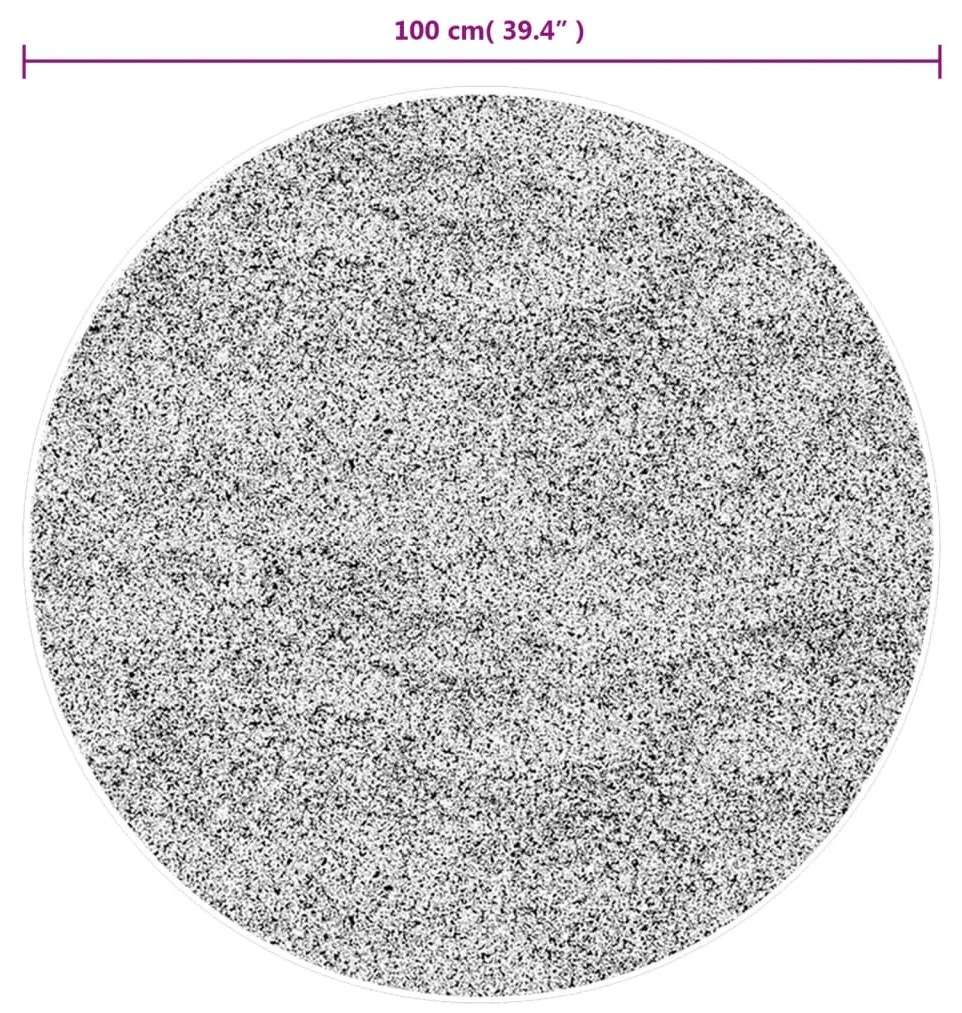 HUARTE antracit rövid szálú puha és mosható szőnyeg Ø 100 cm
