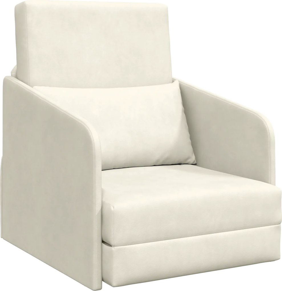 vidaXL Kanapéágy Krém 65 x 80 x 83 cm Bársony