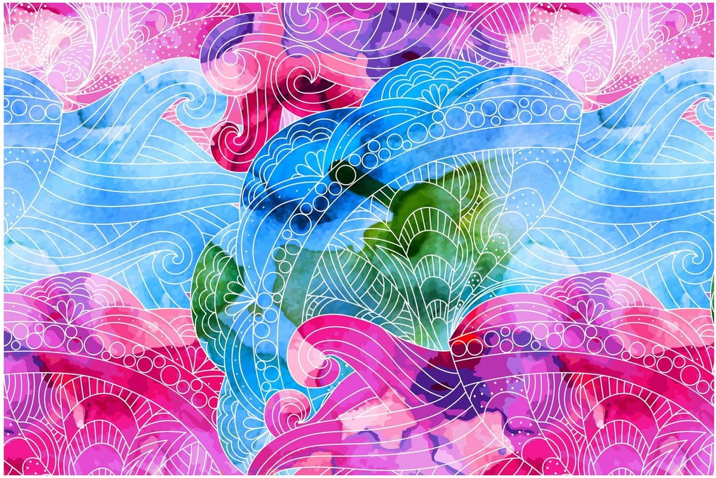 Kép - Színes hullámok (90x60 cm)