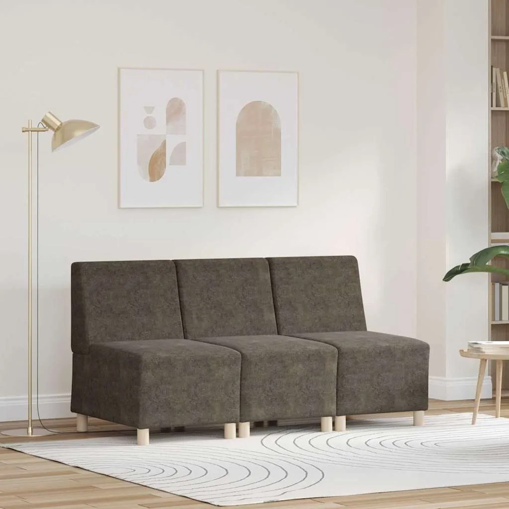 Fotel 3 pcs Sötétszürke 55 x 74 x 82 cm Műbőr velúr
