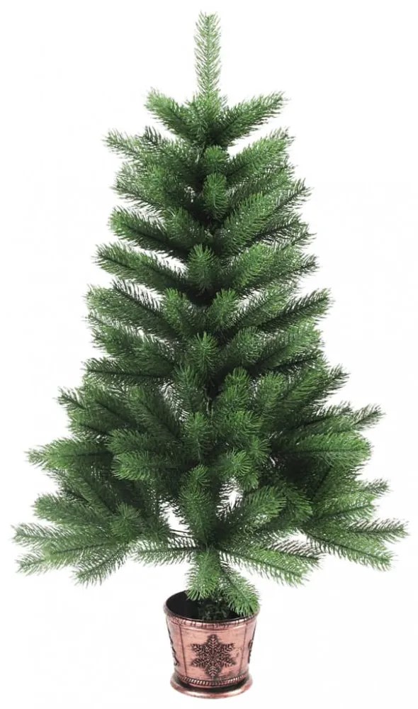 zöld műkarácsonyfa élethű tűlevelekkel 65 cm