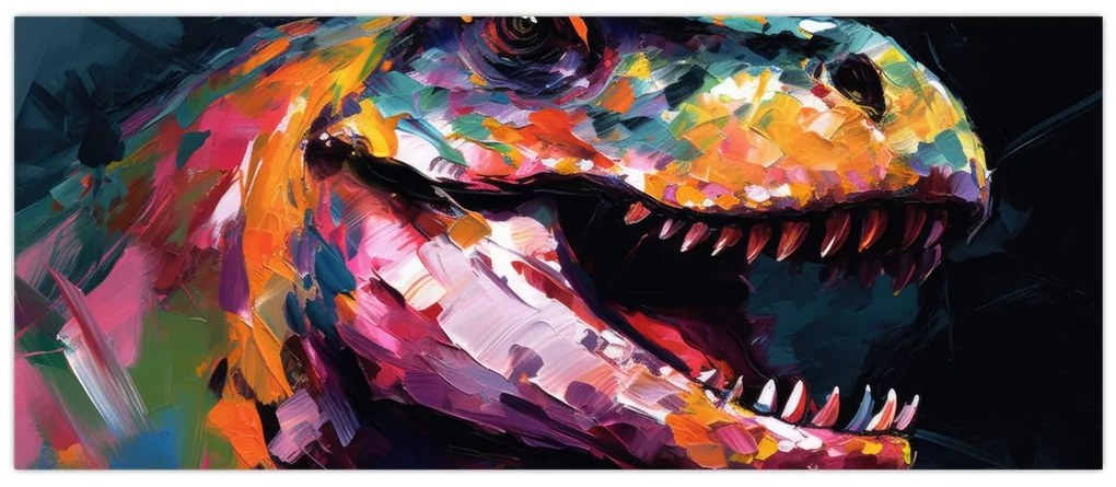 Kép - Dinoszaurusz, festészet (120x50 cm)