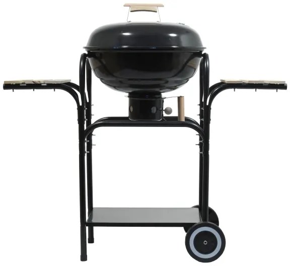Hordozható faszén grill fekete/fa