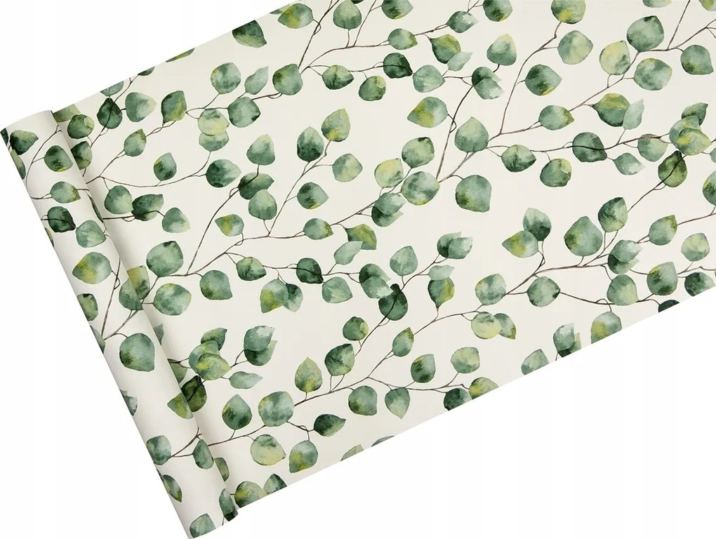 Tapéta apró minta zöld Levelekkel