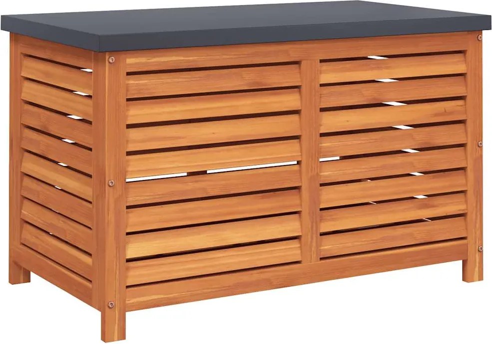 vidaXL tömör eukaliptuszfa kerti tárolóláda 90x48x55 cm