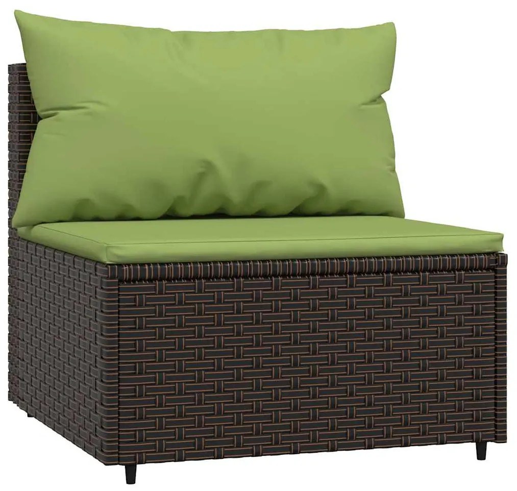 4 részes barna polyrattan kerti ülőgarnitúra párnákkal