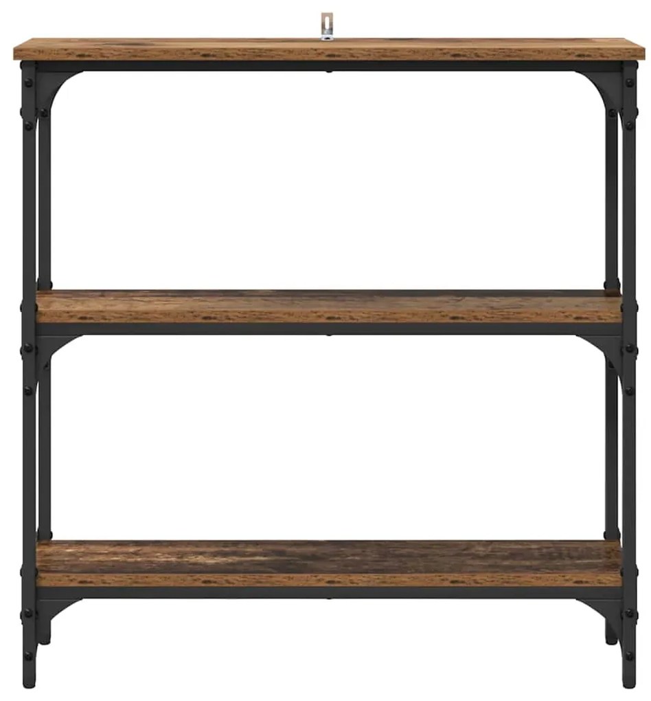Konzolasztal Régi fa 75 x 22.5 x 75 cm Műgyanta fa és Fém