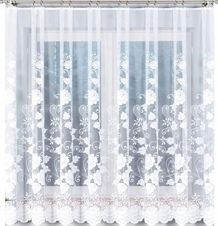 Jacquard függöny mintás 023006 , magasság 180cm, fehér színben (méterenként)