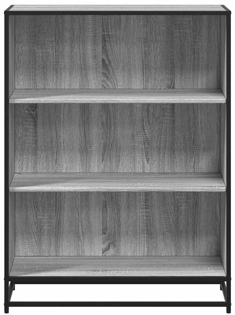 szürke sonoma színű szerelt fa könyvszekrény 80,5x35x107,5 cm