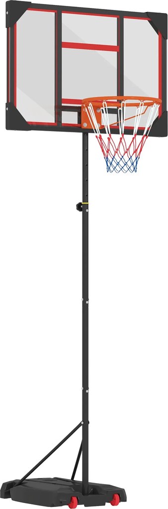 AIYAPLAY Gyerek Kültéri Kosárlabda Gyűrű, 210-260cm Magasságban Állítható Kosárlabda Állvány Kerekekkel, Kosárlabda Rendszer 6 Éveseknek és Annál Idős