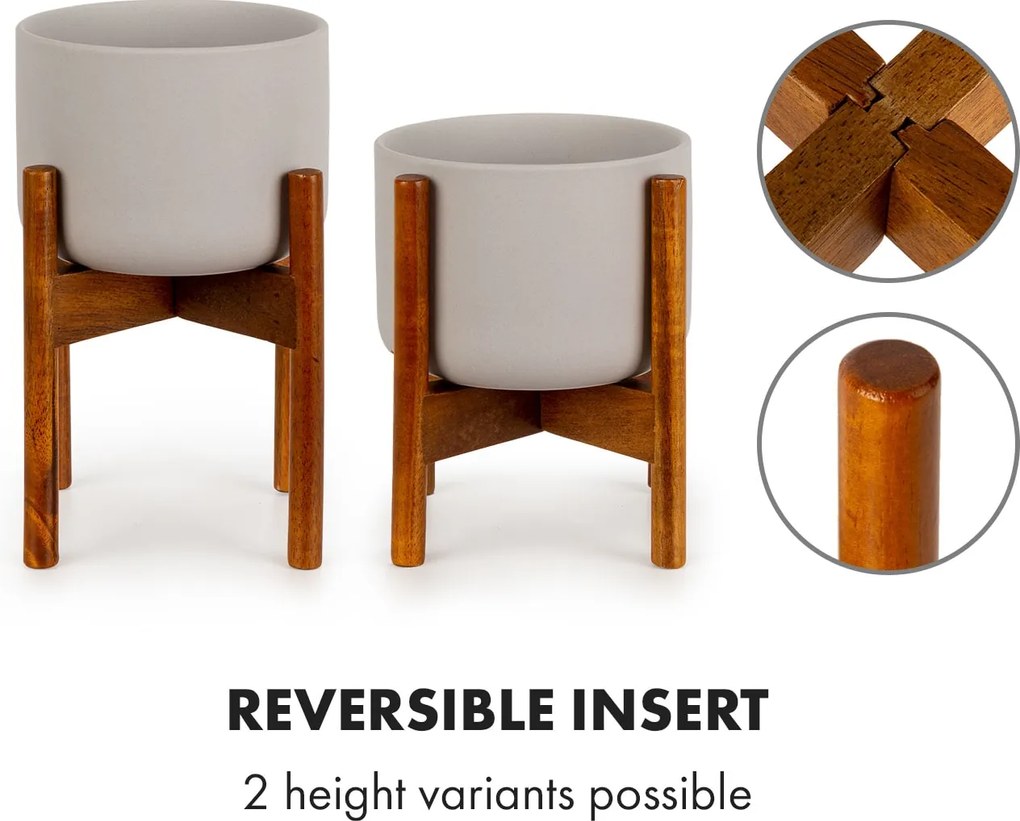 Fox & Fern Thorn, virágcserép, állvánnyal, 50-es évek stílusa, 2 méret