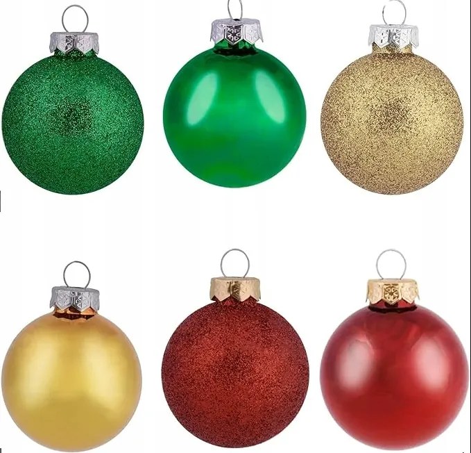 Karácsonyfadísz szett 30 db-os – Arany-Piros-Zöld