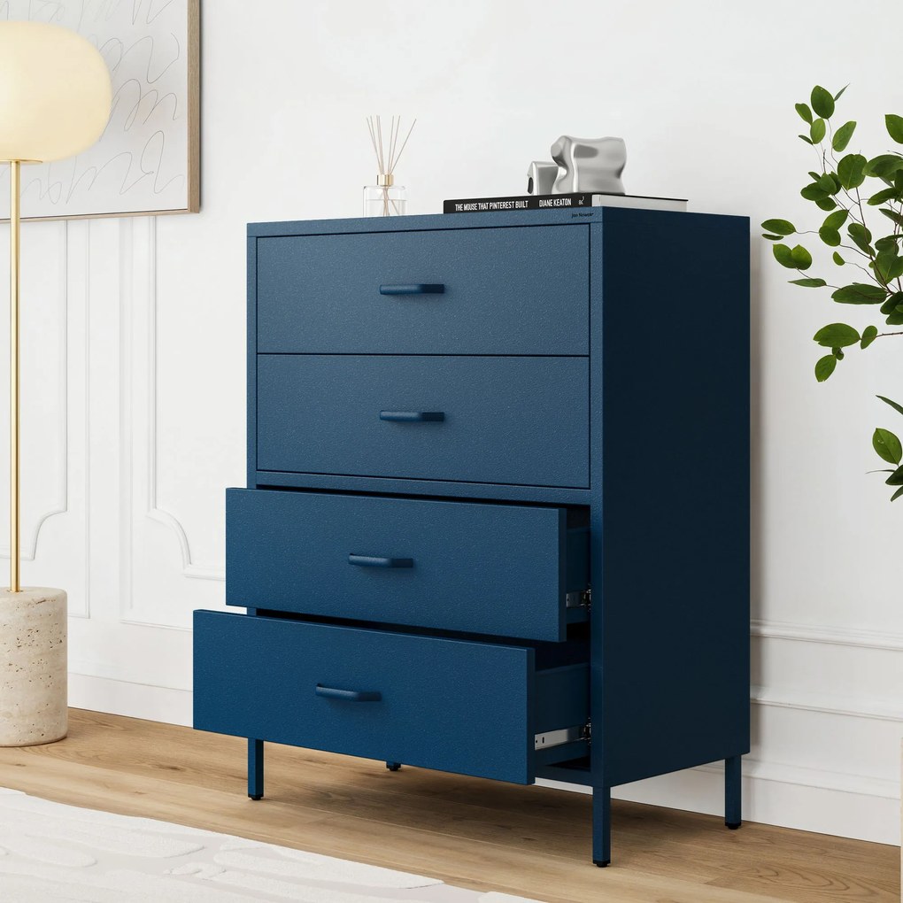 Komód CARLA , 800 x 1015 x 400 mm, Modern: sötétkék